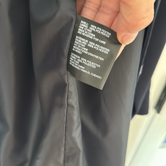 London Fog Collection Women's XXL Snap Navy Blue Raincoat-Detachable Hood Lined - Picture 9 of 14